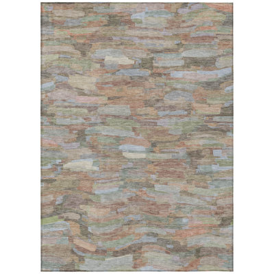 Machine Washable Indoor/Outdoor Jenning ACN2266 Stripes Rug