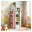 Bibliothèque rose et blanche à 4 niveaux pour chambres d'enfant