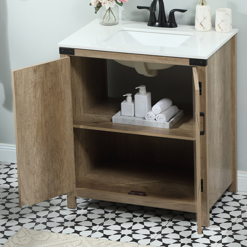 Ensemble de meuble-lavabo simple 30 po Slayton, Chêne naturel