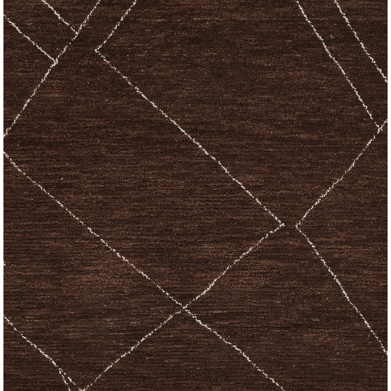 Wendell Brown Geometric Wool Rectangular Rug 2' x 4'