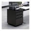 Classeur mobile noir avec serrure - 3 tiroirs de rangement en métal pour le bureau personnel