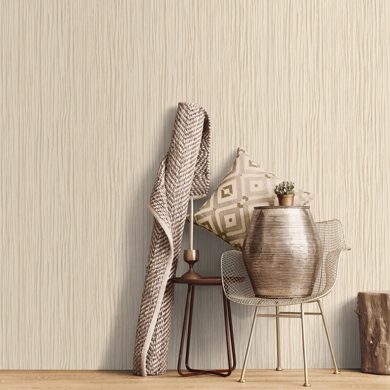 10m x 53cm 3D Embossed Wallpaper Roll, Tan