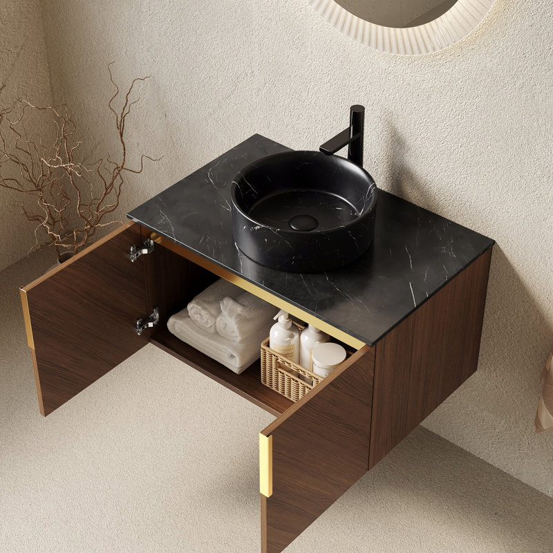 Meuble-lavabo mural avec portes de salle de bain, 29"