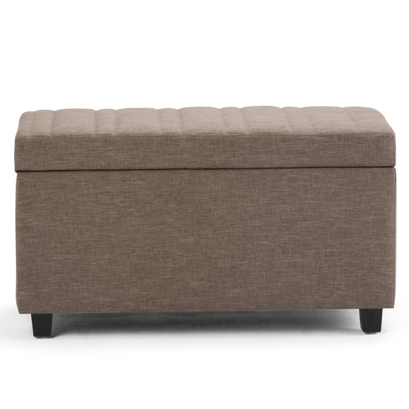 Banc de rangement avec repose-pieds de 33 po de large Darcy, Brun fauve