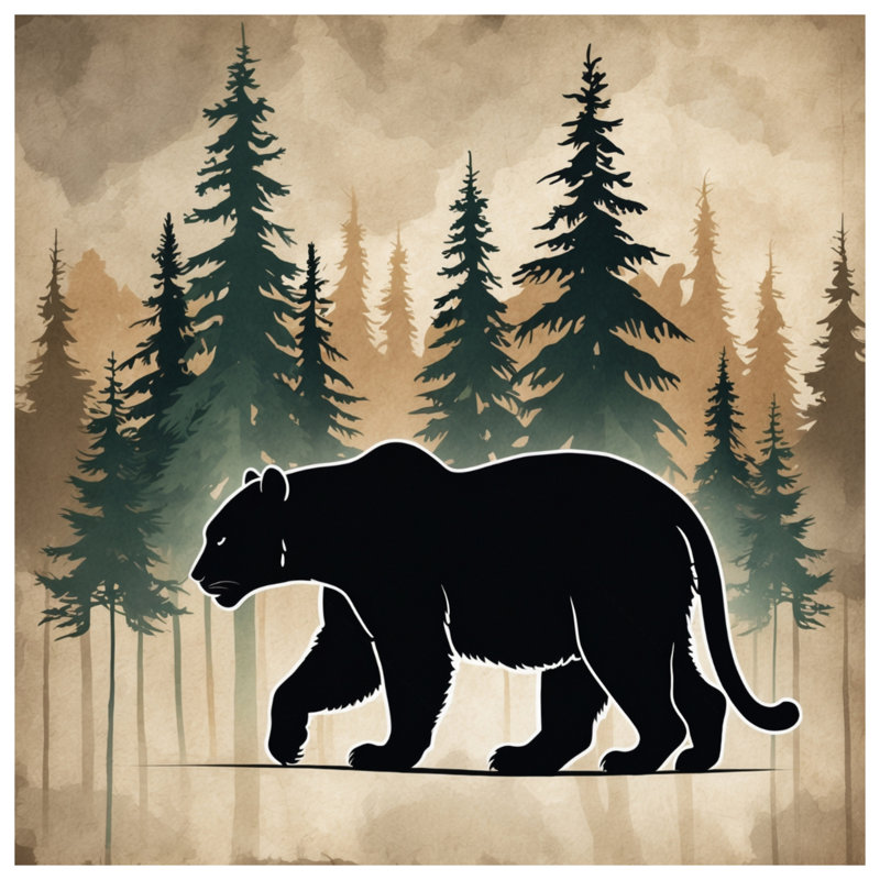 Rideau de douche Bear In Forest, L 70 po x H 84 po
