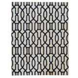 Flatweave Wool Area Rug in Black And White