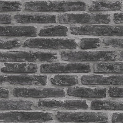 Superfresco Easy Industry Brick Effect Black/Grey Wallpaper