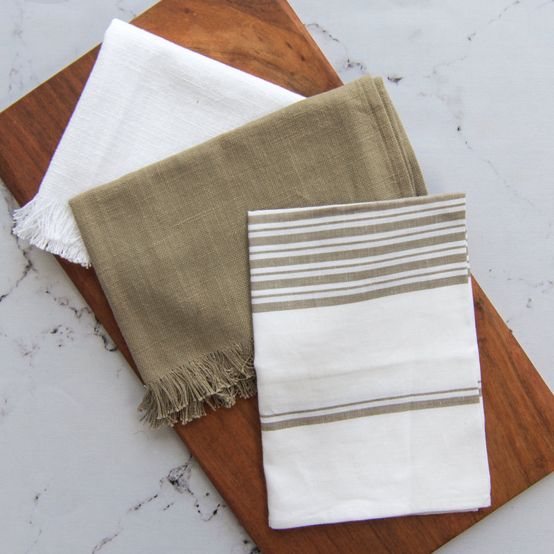 TAUPE AND WHITE FARMHOUSE STRIPE