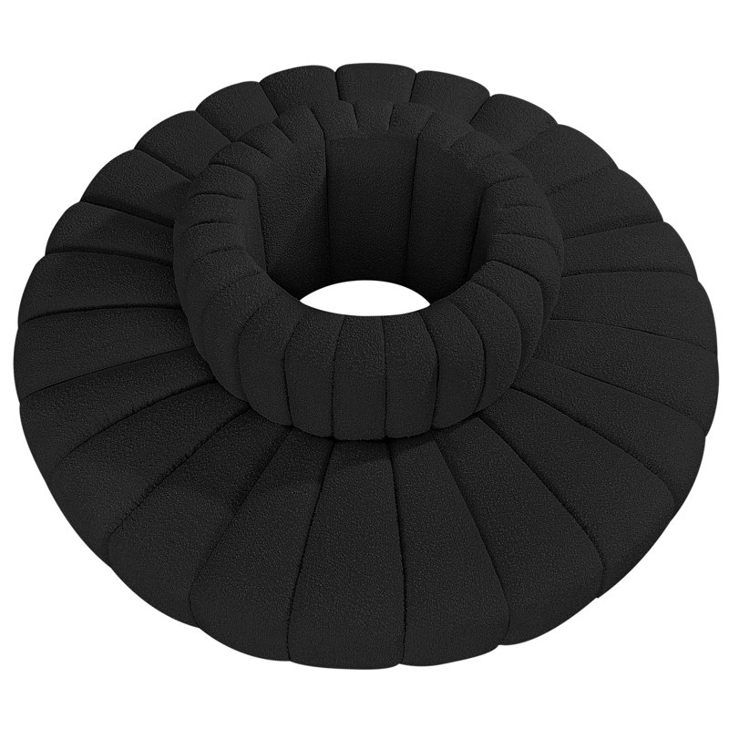Canapé et méridienne rembourrés Hite, Tissu bouclé noir
