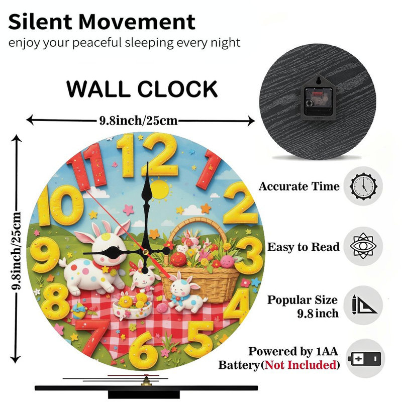 conception de chiffres mignons avec horloge de pique-nique