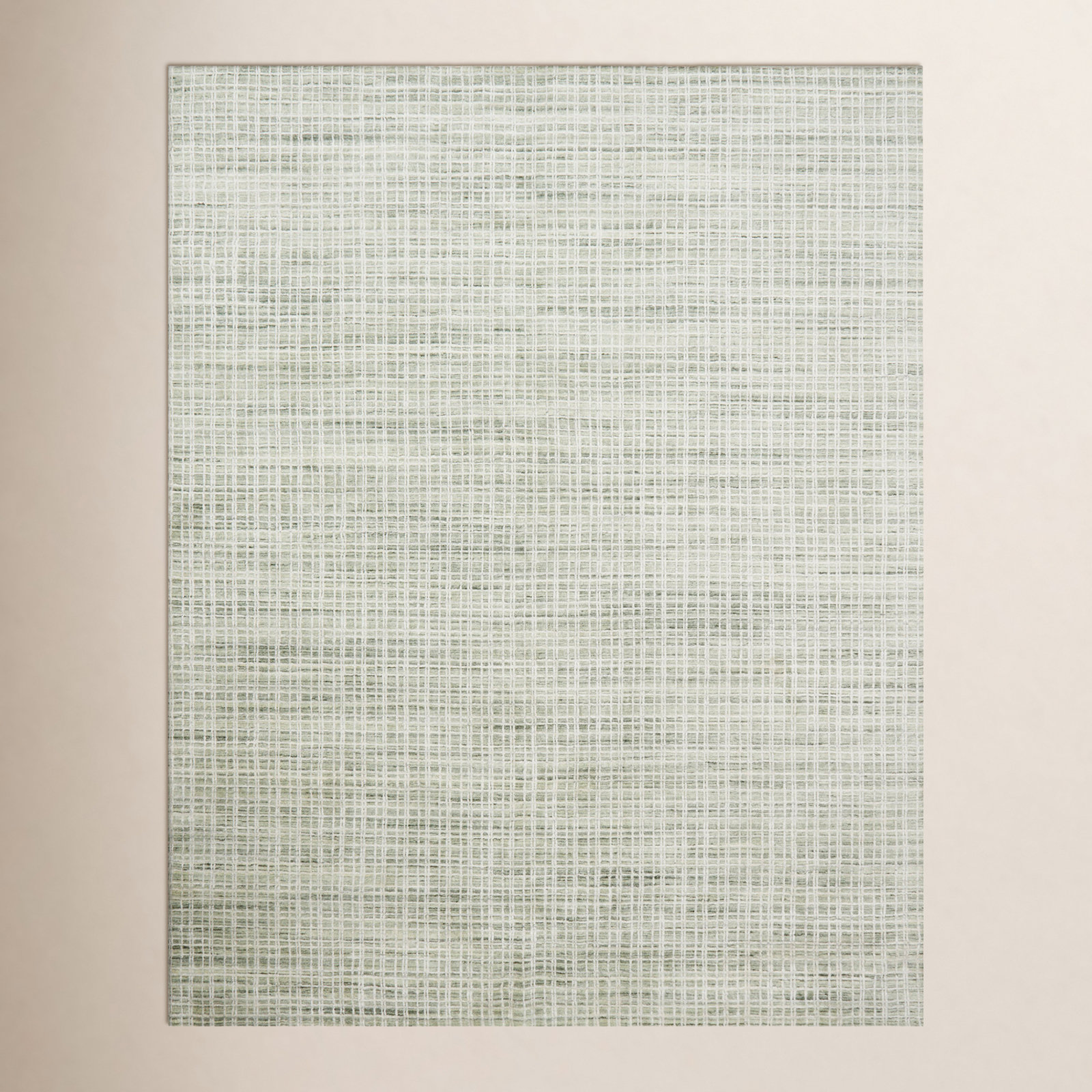 Hannon Green Hand-Woven Geometric Rug, Rectangle 7'9" x 9'9"