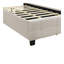 Lit plateforme simple tapissier avec structure à DEL et 2 tiroirs, tissu de lin, beige