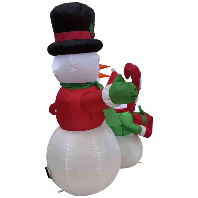 Lighted Inflatable Family Of Snowman Outdoor Christmas Decoration - 4'