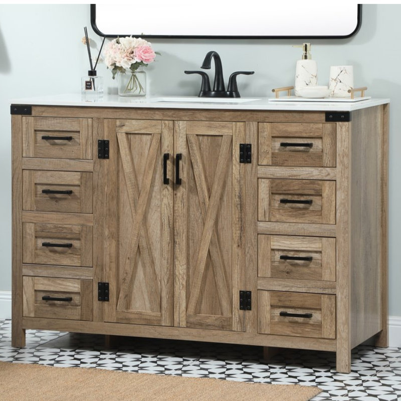 Ensemble de meuble-lavabo simple 48 po Slayton, Chêne naturel