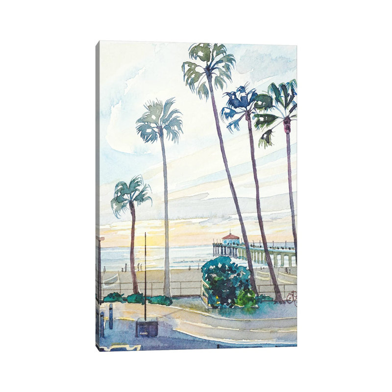 «Manhattan Beach Pier» par Luisa Millicent, reproduction d'art sur toile tendue, H 26 po x l 18 po x 1,5 po, Toile tendue