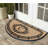 Bahily Floral Border Natural Coir & Rubber Hand-Flocked Monogram Door Mat, 36"x72", Heavy-Duty Outdoor Front Porch Entrance Doormat-73160668