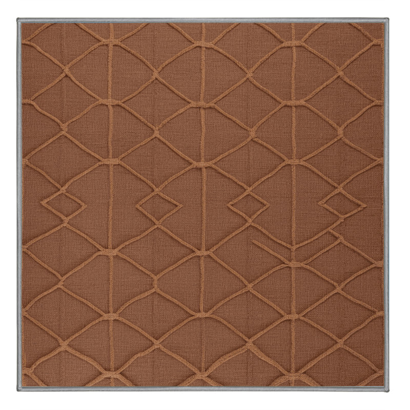 Tapis brun treillis lavable à la machine, Carré 3 pi