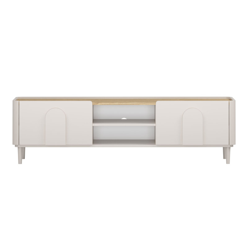 Sadeen Tv Stand With Legs, Beige/Oak, 48 cm H x 170 cm W x 48 cm D