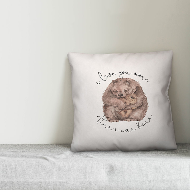 Coussin Love Bear, H 16 po x l 16 po