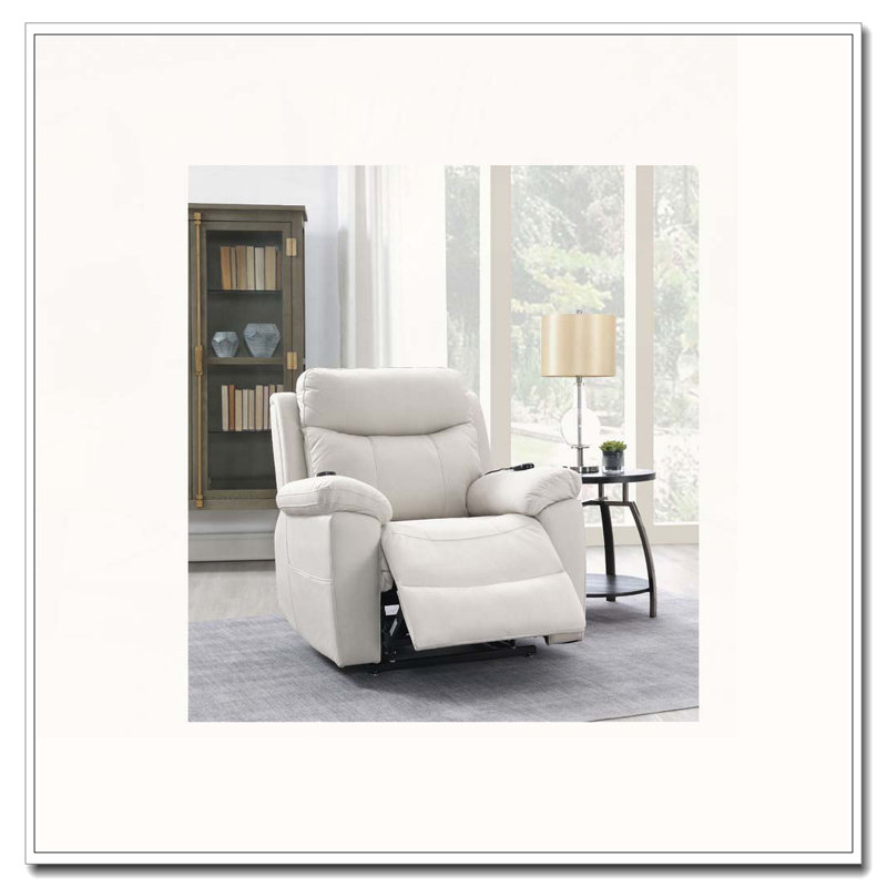 Fauteuil inclinable et chauffant en microfibre polie, Beige