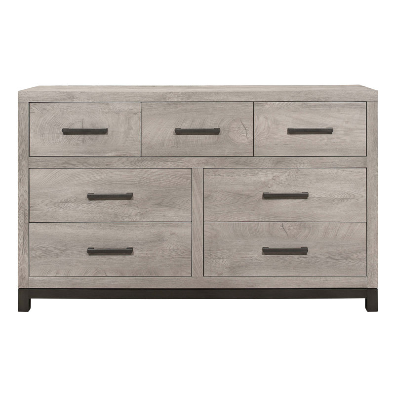 Barlow 58.5"W 7-Drawer Dresser, Dark Gray