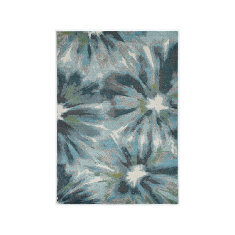 Tapis sarcelle / brun Lesterny, Rectangle 3 pi 3 po x 4 pi 11 po