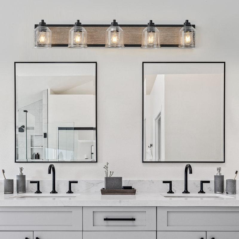 Luminaire de meuble-lavabo Farmhouse, 5 lumières, H 6,7 po x l 40,2 po x P 7,1 po