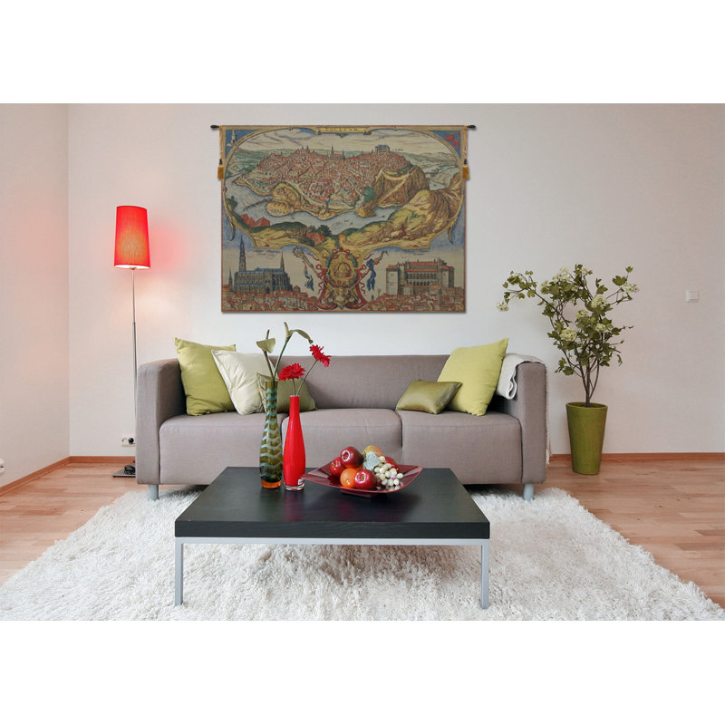 Loom Woven Cotton Blend Wall Hanging, 52" H x 70" W x 0.15" D