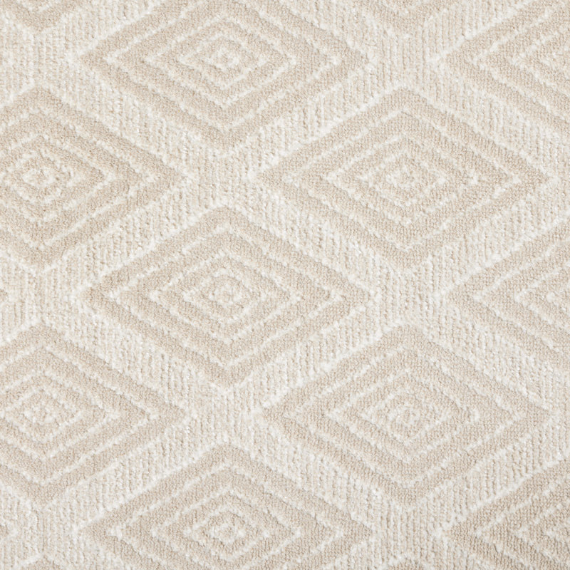 TOWN & COUNTRY EVERYDAY Rein Solid Diamond Everwash Non-Slip Backing Washable Area Rug Beige, Rectangle 21" x 35"