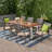 8 - Person Acacia Wicker Patio Dining Set with Rectangular Table , Cushions Included