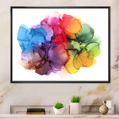 Rainbow Bubble Clouds - reproduction de cadre flottant sur toile