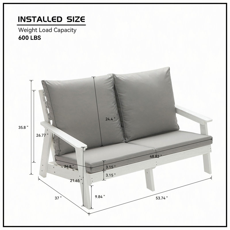 Causeuse d'extérieur avec coussin et jardin