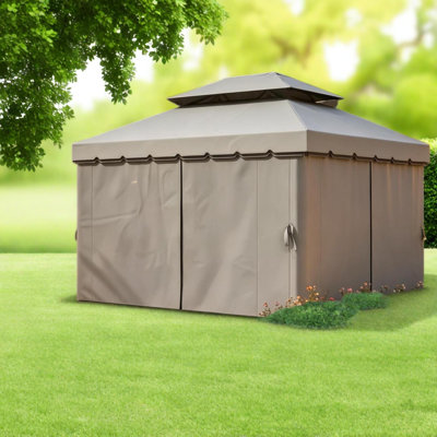 Abri et abri de jardin modernes (avec cadre inclus), patio en aluminium de 12,8 pi