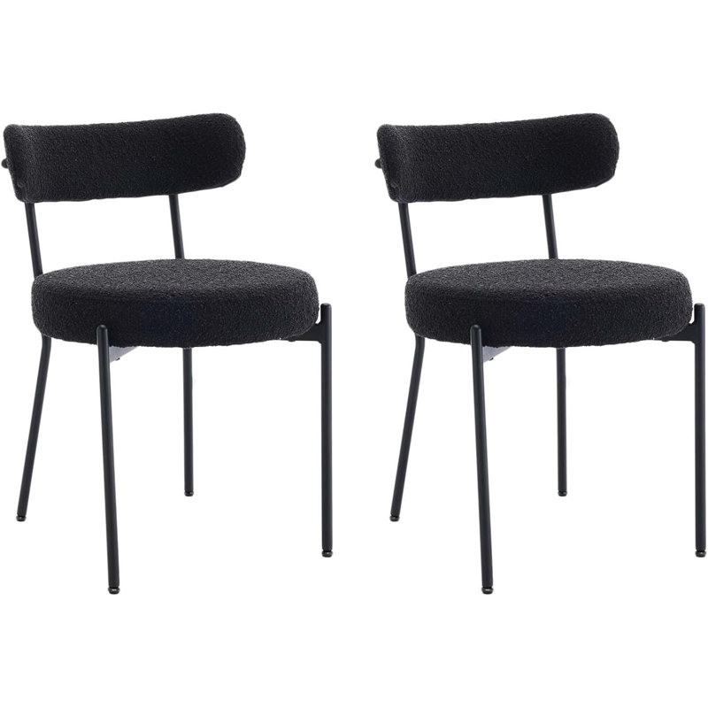 Crystianna 11'' H Upholstered Side Chair, Black, Black