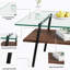 Table basse rectangulaire, plateau de table en verre trempé avec pieds en métal-27328767-27328762