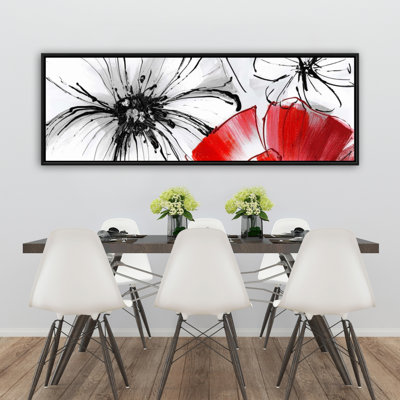 " Red & White Flowers Sketch "