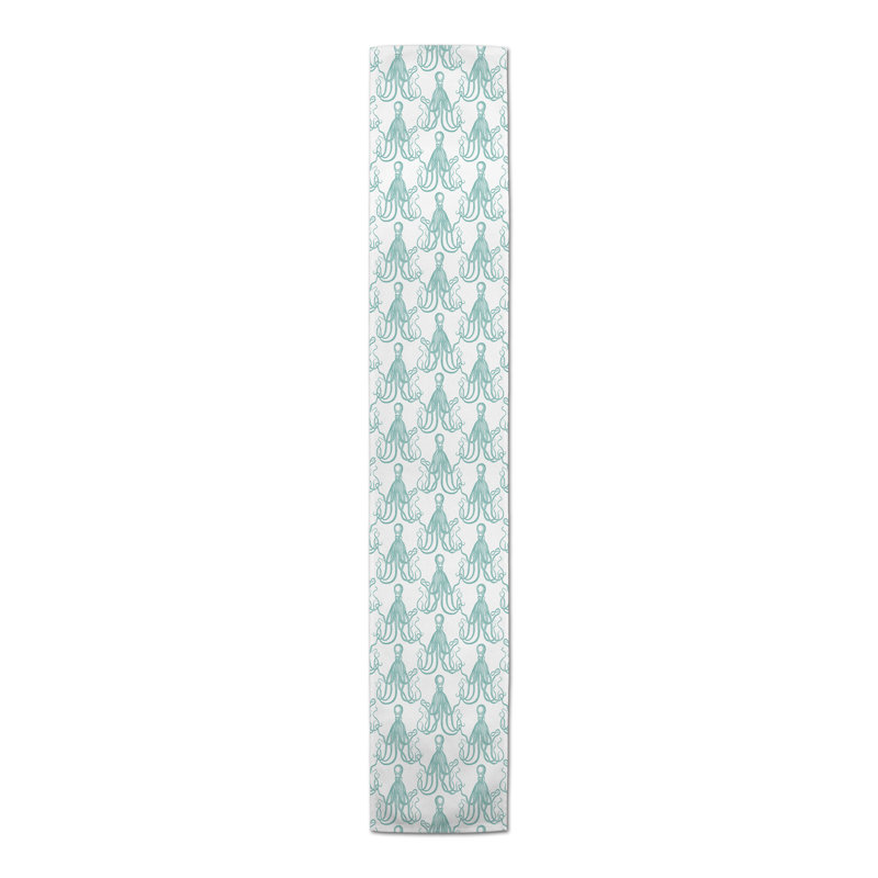 Savarese Bunny Table Runner, Teal, 90" x 16", Animal Print 3