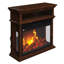 Red Barrel Studio Electric Fireplace - 3-Sided Heater with Mantel and Shelf, Remote Control, LED Flames, Faux Logs, and Adjustable Settings