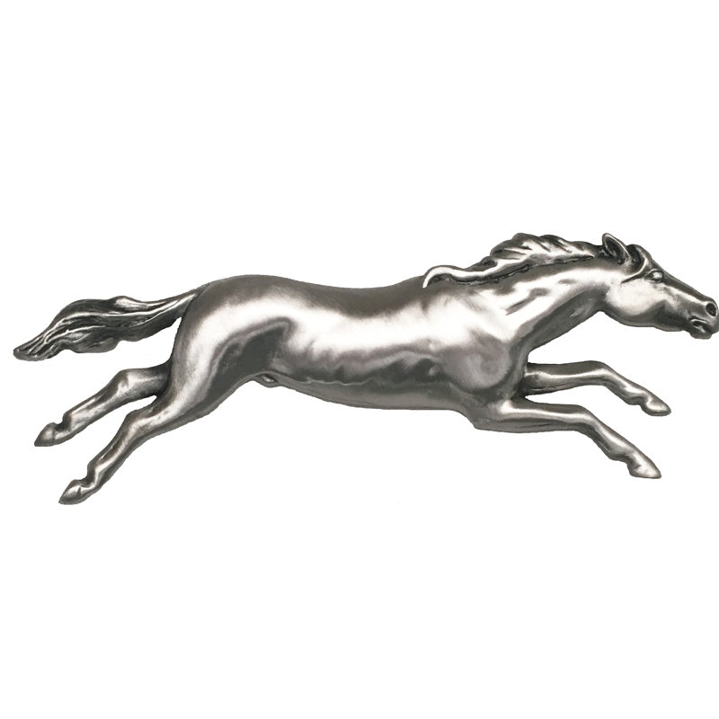 Poignée fantaisie 3 po Wild Horse, Satin, Faisant face vers la gauche