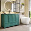 Meuble-lavabo simple 48 po avec comptoir d'évier, 4 portes à fermeture douce et 2 tiroirs, armoire de rangement moderne pour salle de bain, vert-226037263