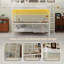 Lit superposé double au-dessus de simple avec bureau encastré et éclairage à DEL - Loft peu encombrant pour enfants et adolescents, structure robuste, assemblage facile, parfait pour les chambres à coucher et les dortoirs (sans matelas)