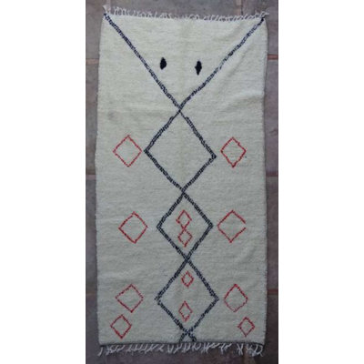 Ardella Rectangle 150 cm x 280 cm Moroccan Wool Hand Woven Area Rug