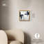«Blue Cascades on Still White», art mural bleu par -369293280-369293292