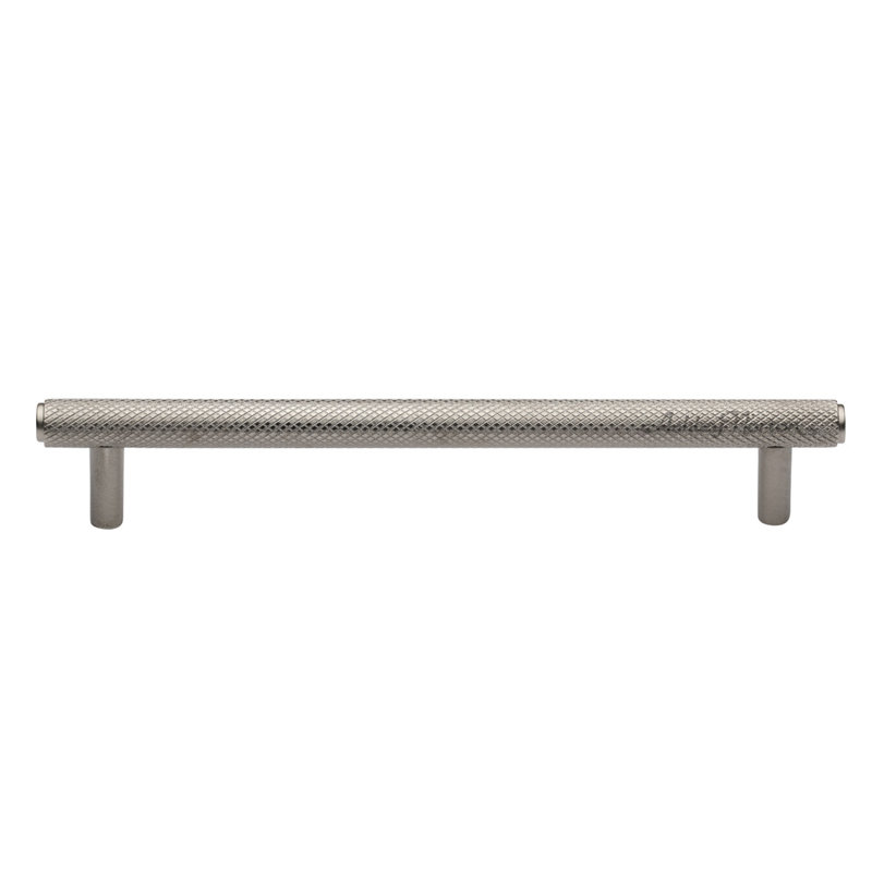 Poignée d'armoire moletée bâloise, Nickel poli, 6"
