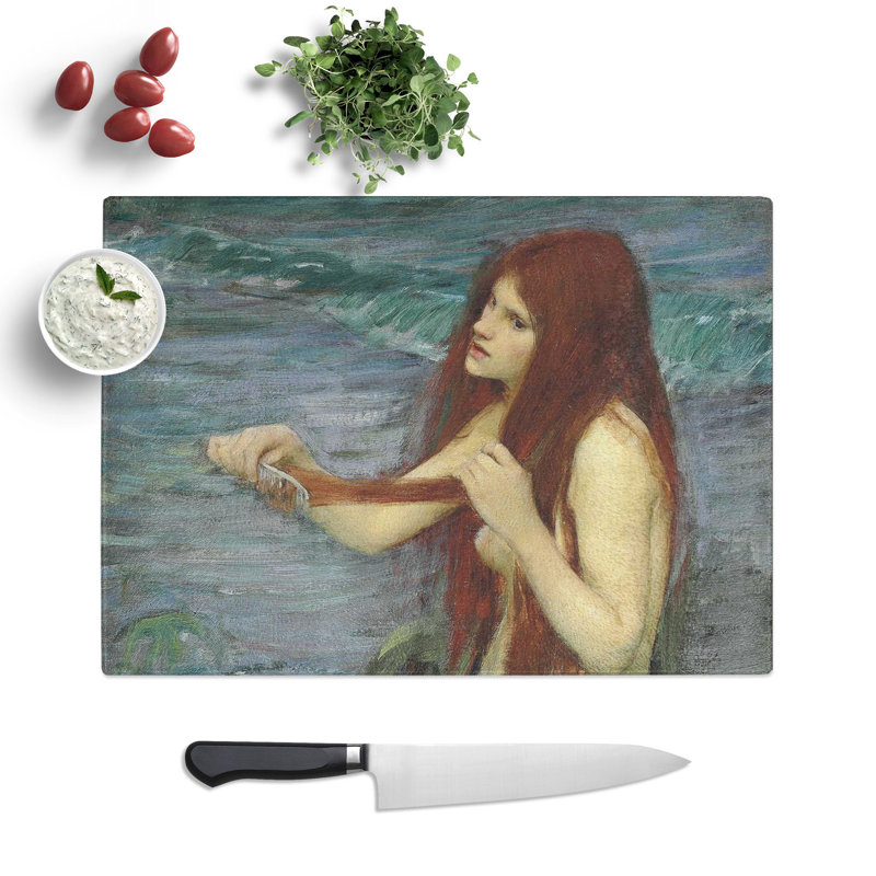 A Mermaid Vol.2 by John William Waterhouse Chopping Board, 0.4cm H x 20cm W x 29cm L