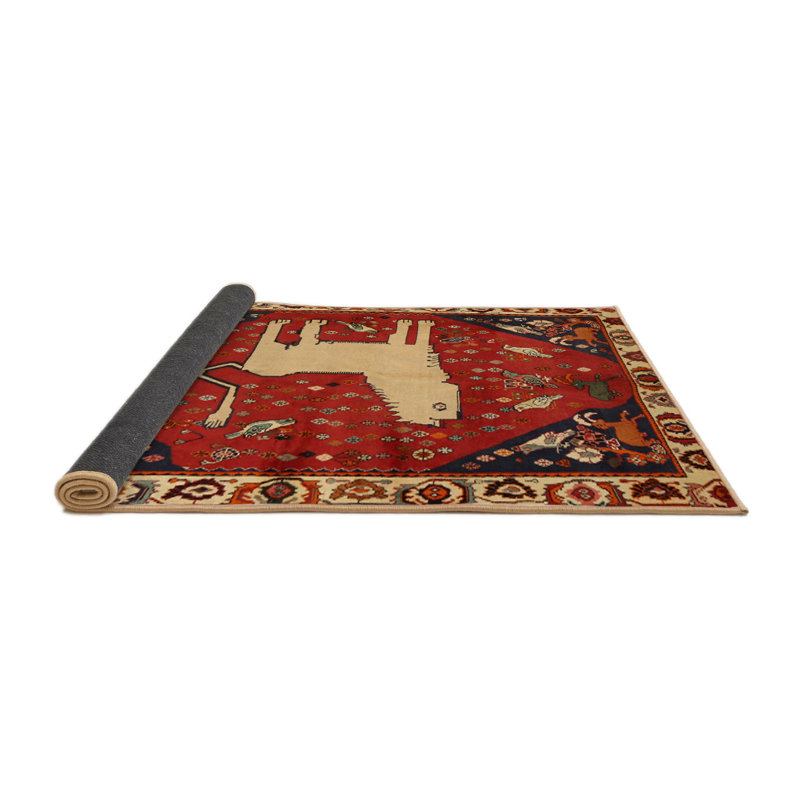Tapis traditionnel orange / beige, Rond 3 pi