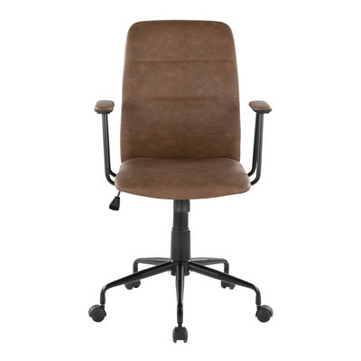 Chaise de bureau en similicuir espresso