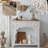 Beige + Burlywood Solid Wood Freestanding Fireplace
