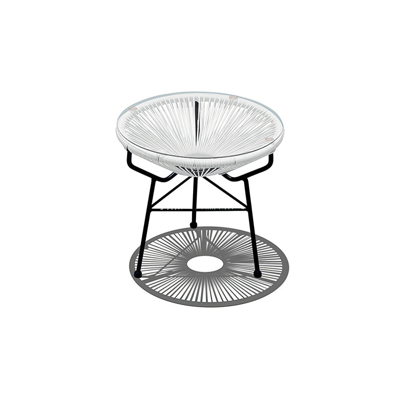 Ehrlich Round Outdoor Side Table , 19.5'' in. W 19.5'' in. D, Black, Black