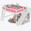 Full Loft Bed With Storage Shelves And Wardrobe, Solid Wood Loft Beds With Detachable Slide And Ladders, No Spring Box Needed, Pink And White.(Patent Protection)-322709640-322709645